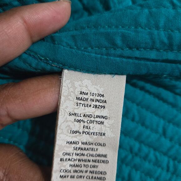 Soft Surroundings Quilted Jacket Green Paisley Cotton Mandala Print Artistic XS - Picture 13 of 16